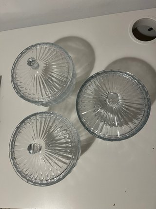Set 3 Jarrones Cristal con Tapa