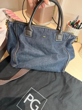 Bolso Purificación Garcia azul y marrón