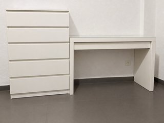 Tocador MALM y cómoda IKEA blanco