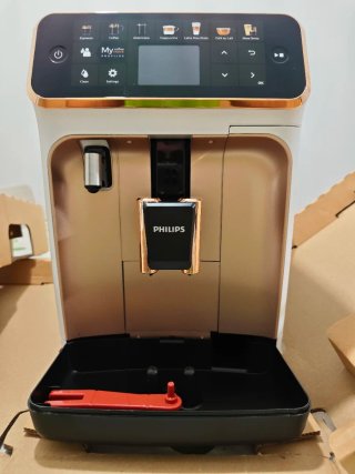 Cafetera Philips Serie 5400 LatteGo Blanco y Cobre