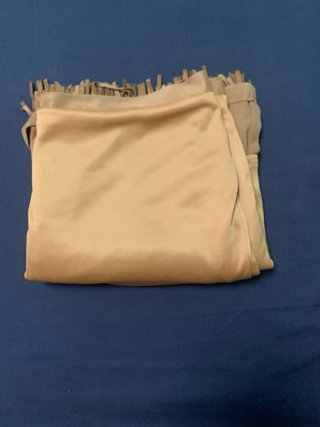 Falda ante beige con flecos talla única