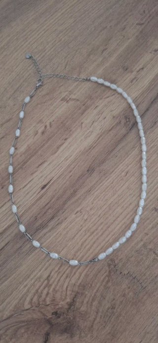 Collar Perlas y Cadena Plata 56cm
