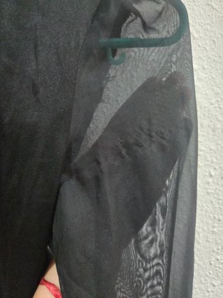 Blusa VILA negra talla S mangas transparentes