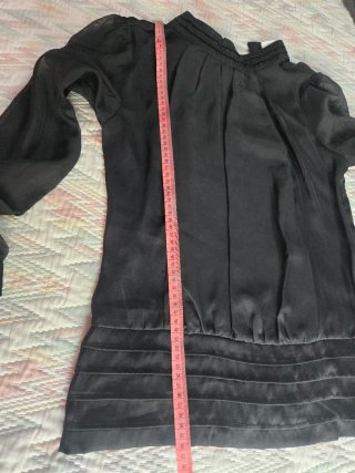 Blusa VILA negra talla S mangas transparentes