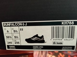 Zapatillas Adidas Runfalcon 6 J Negro plateado