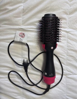 Secador y Alisador de Pelo Negro/Rosa