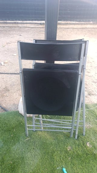 4 Sillas Plegables Metálicas Negras