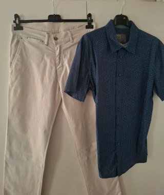 Pantalón de vestir beige hombre