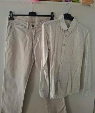 Pantalón de vestir beige hombre