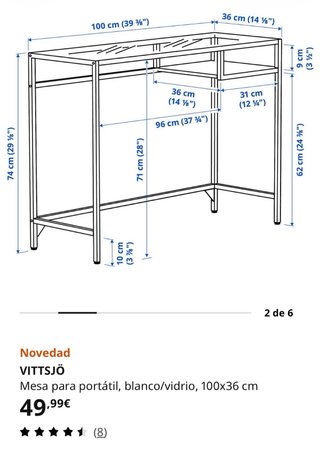 Tavolo da scrivania IKEA VITTSJÖ in vetro e metallo