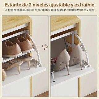 Zapatero Estrecho 4 Puertas hasta 20 Pares Blanco