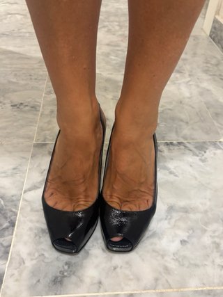 Tacones Mascaró Negros Peep Toe