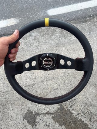 Volante Sparco Desplazado Negro/Amarillo