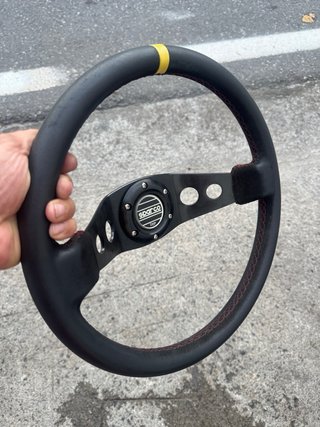 Volante Sparco Desplazado Negro/Amarillo