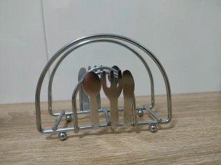 Servilletero de metal plateado