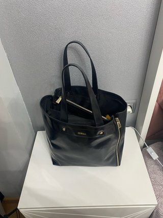 Bolso Tote Furla Negro Piel