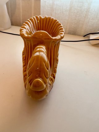Figura dragón chino vintage cerámica dorada Ocre