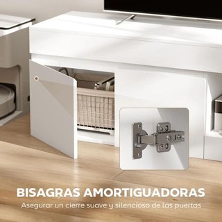Mueble TV 60" 2 Puertas Estante 140cm Blanco