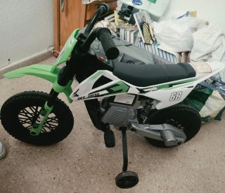Moto Eléctrica Infantil Motocross Verde/Blanca