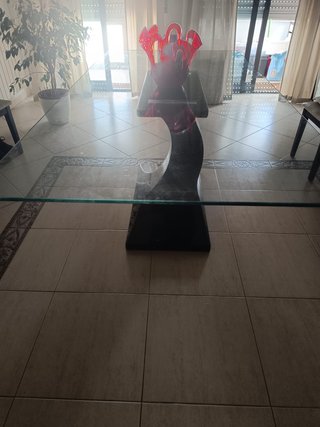 Mesa de centro moderna vidro e madeira