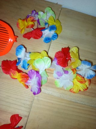 Lote accesorios disfraz hawaiano / photocall fiest