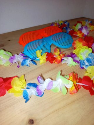 Lote accesorios disfraz hawaiano / photocall fiest
