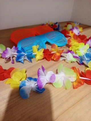 Lote accesorios disfraz hawaiano / photocall fiest