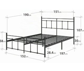 Cama metálica + 2 mesitas noche madera