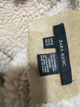 Abrigo Zara Beige con Borrego