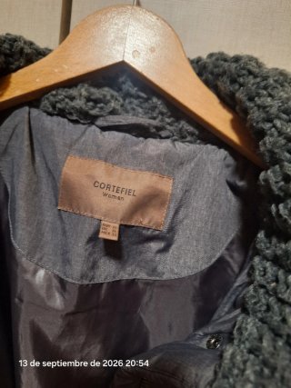 Parka mujer gris con doble cuello