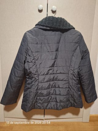 Parka mujer gris con doble cuello