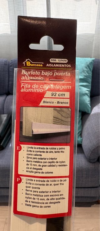 Burlete bajo puerta aluminio y cepillo