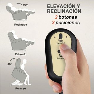 Sillón Levanta Personas Masaje y Calor Gris Tara