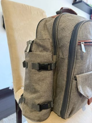 Mochila Picnic/Camping Marrón y Gris