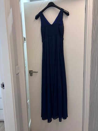 Vestido fiesta azul con pedrería