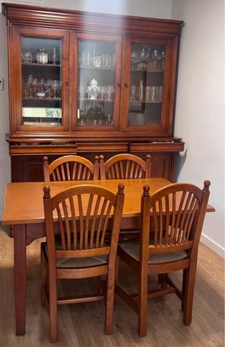 Conjunto Comedor Madera Cerezo Maciza