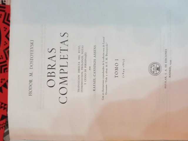 Fiodor M. Dostoyevski obras completas año 1949