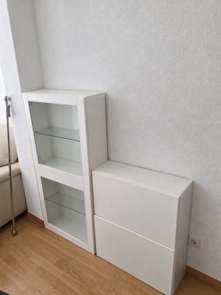 Armario almacenaje cristal Ikea blanco