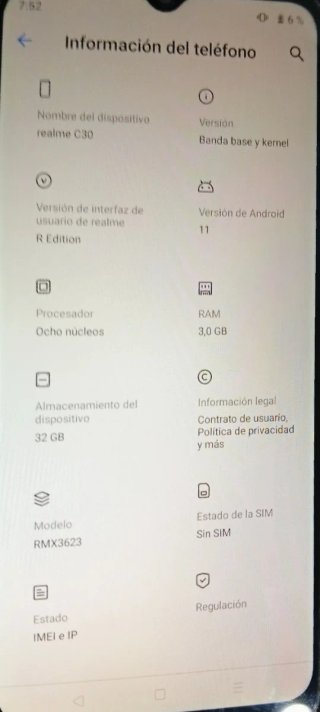 Móvil Realme C30 3GB/32GB Libre