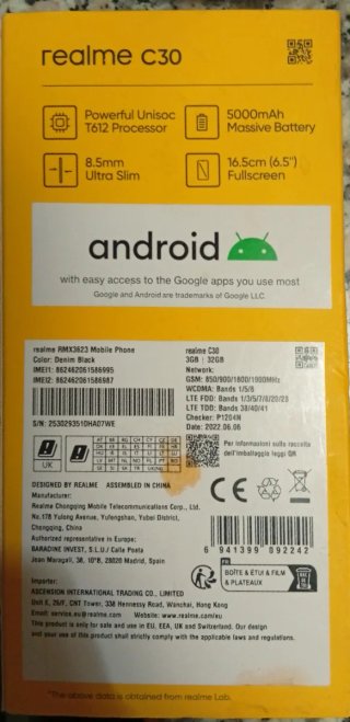 Móvil Realme C30 3GB/32GB Libre