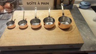 Set di 5 pentole in rame