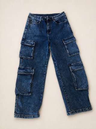 Jeans Cargo Uomo Taglia 48 Blu
