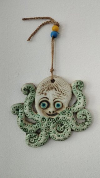 Gioiello Pesce Ceramica Blu Verde