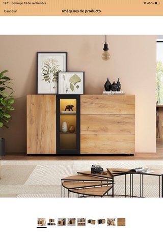 Aparador madera y cristal 6 meses uso