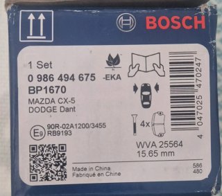 Pastillas Freno Delanteras Bosch BP1670