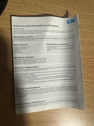 Antena TV DVB-T DVB-T2 KabelDirekt Base M