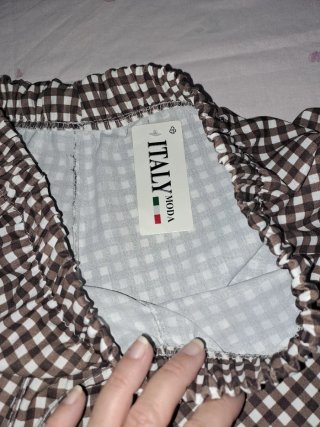 Pantalón Vichy Marrón y Blanco