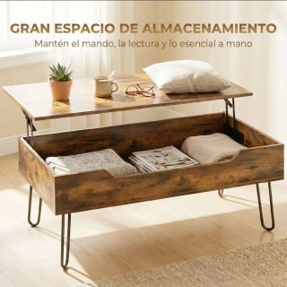 Mesa centro elevable rústica NUEVA