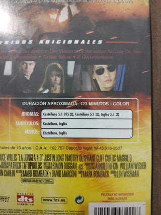 La Jungla 4.0 DVD (Die Hard 4.0)