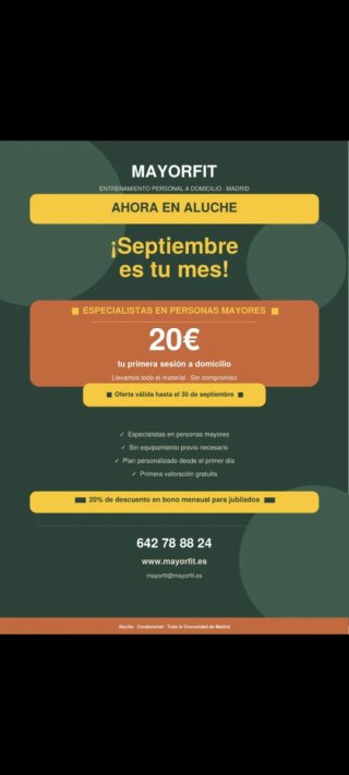 Entrenamientos personales a domicilio.